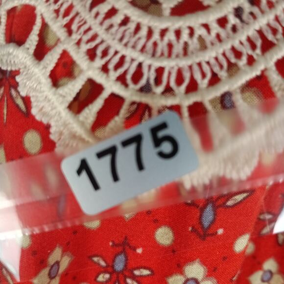 Nightcap Clothing Maxi Dress Women Small Red Off Shoulder Lace Ruffle Festival - Picture 7 of 7